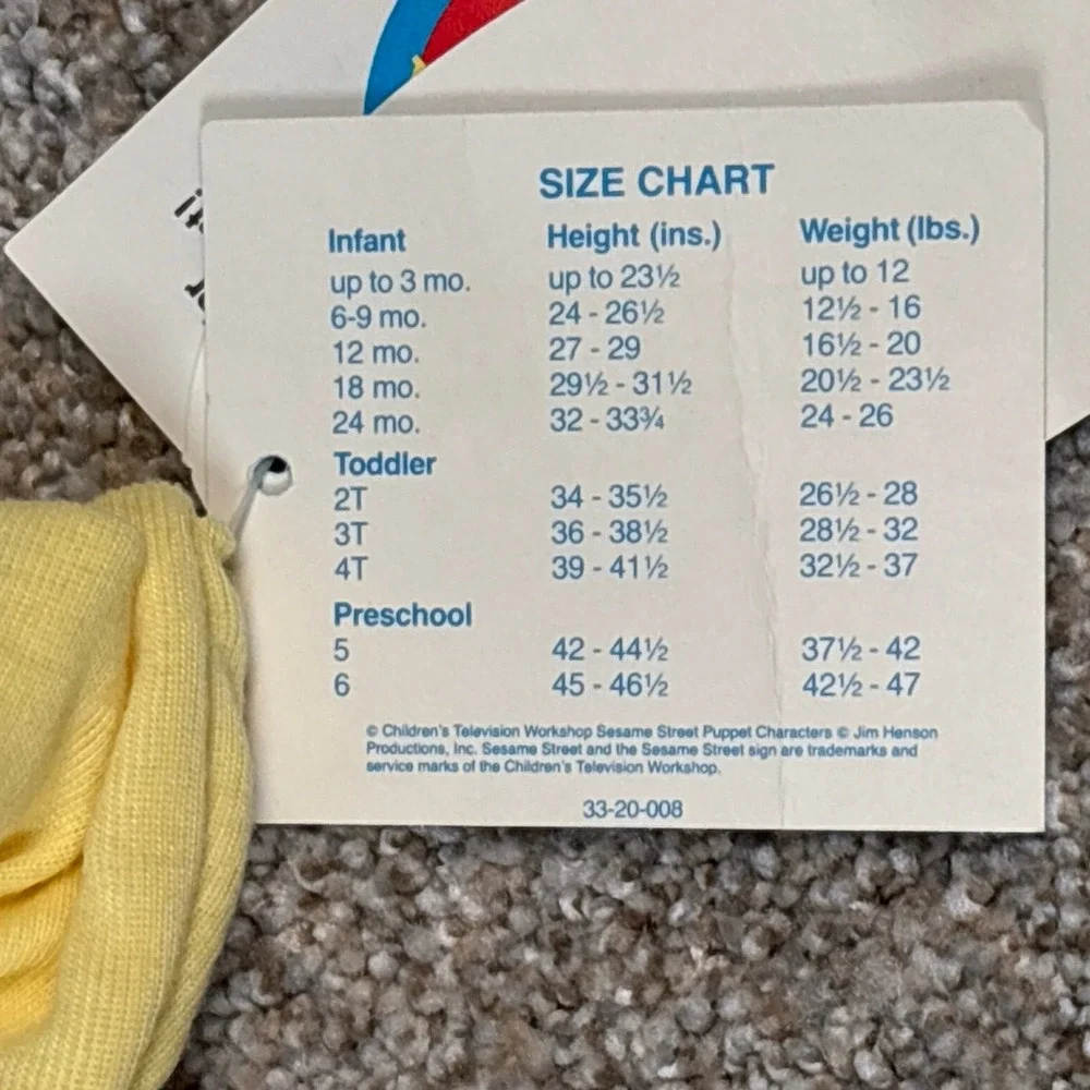 New Vintage Sesame Street Characters‎ 18 Months Kids Zip Up Pajamas Sleeper USA